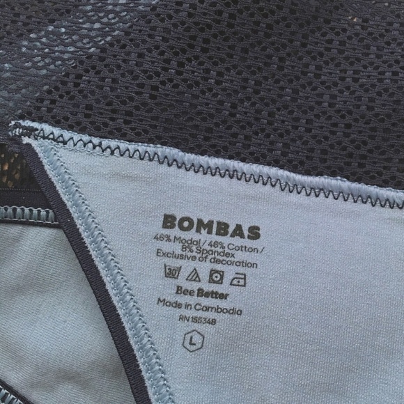 Bombas Women's Cotton Modal Bikini Thong with Stretch Lace Two Tone NWT - Picture 5 of 8